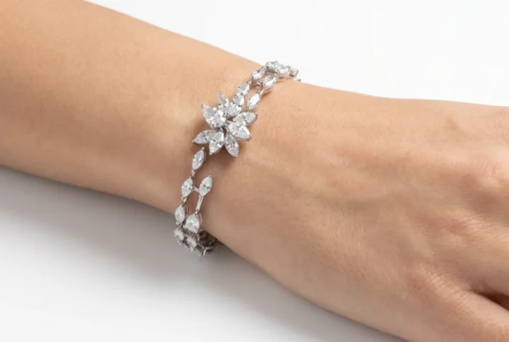 BGBN7852 - Elysian Blossom Diamond Vine Bracelet Model