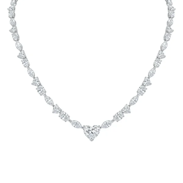 BGNK7779 18KW HRT OVL MQ NECKLACE