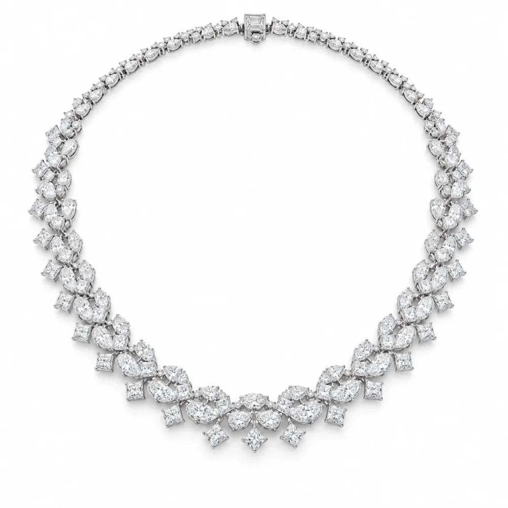Elaris Mixed-Cut Diamond Garland 18KW PR PRI Necklace