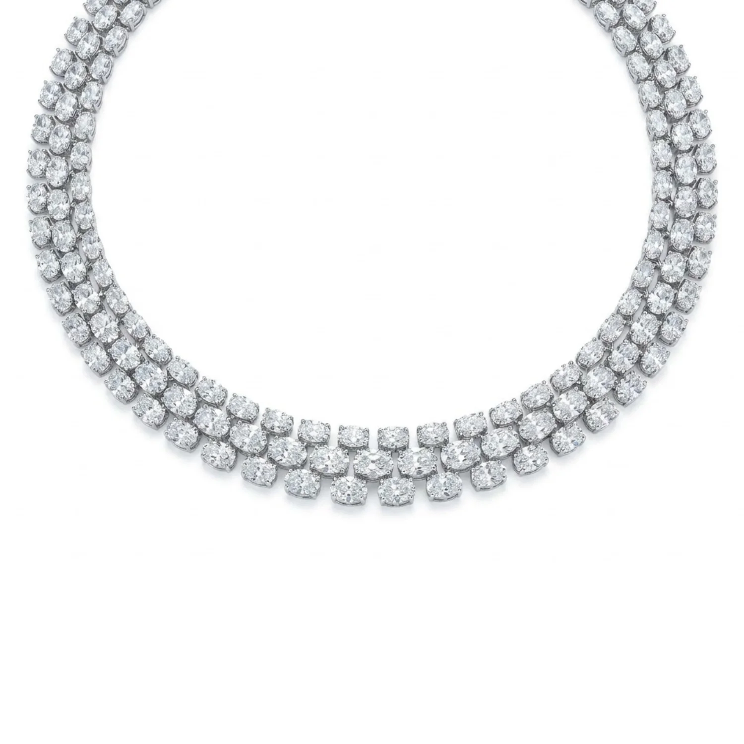 BGNK8565 18KW OVL NECKLACE