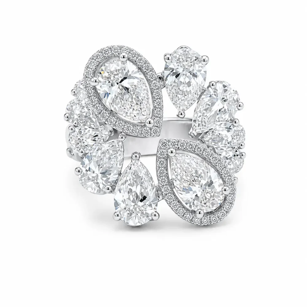 Seraphina Twin Pear Diamond 8KW PR RBC Ring