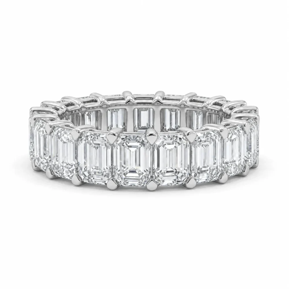 Celeste Baguette Diamond Band Ring 18KW EME