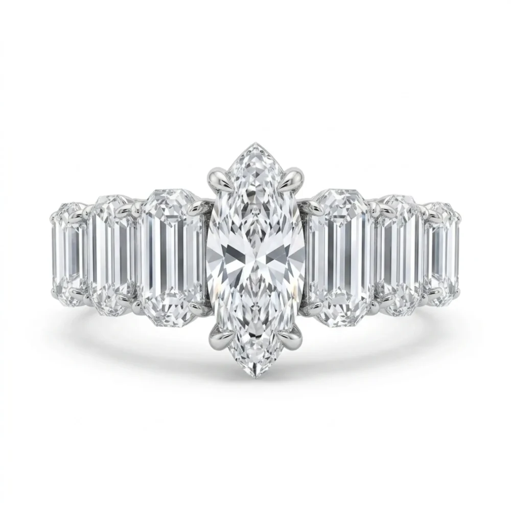 Vespera Marquise & Baguette Diamond 18KW M.OVL Ring