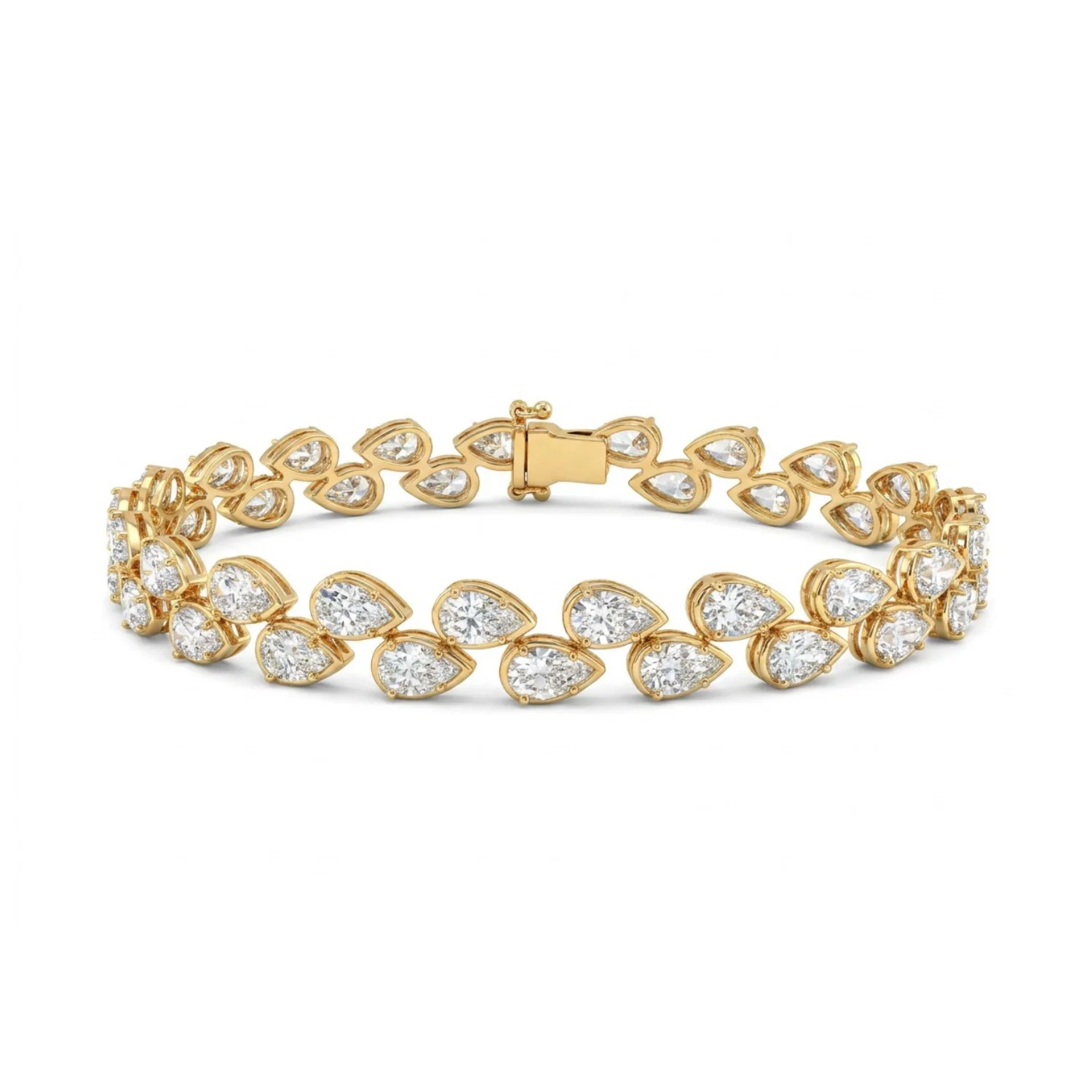 White bg – BGBR9489 – Blush Vine Pear-Cut Bracelet Model