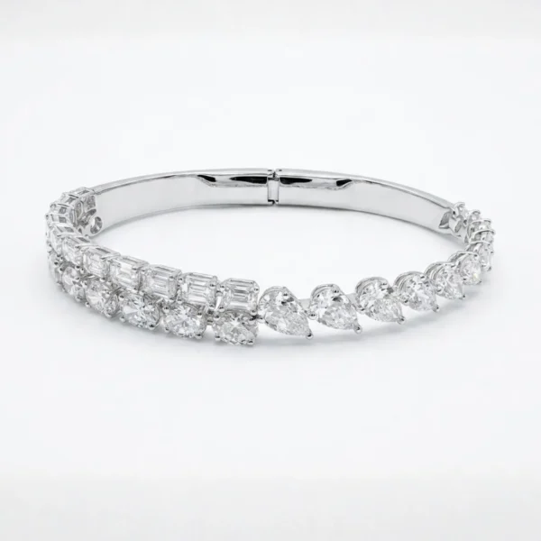 white bg - BGBN7438 - Elysian Duo-Cut Diamond Bangle