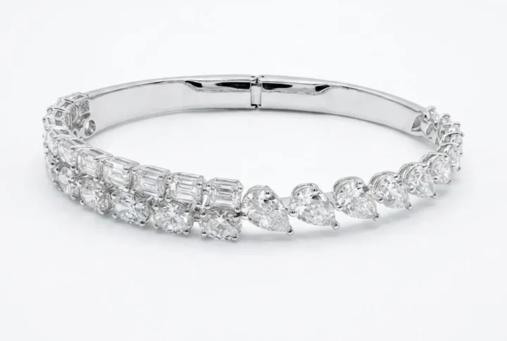 white bg - BGBN7438 - Elysian Duo-Cut Diamond Bangle