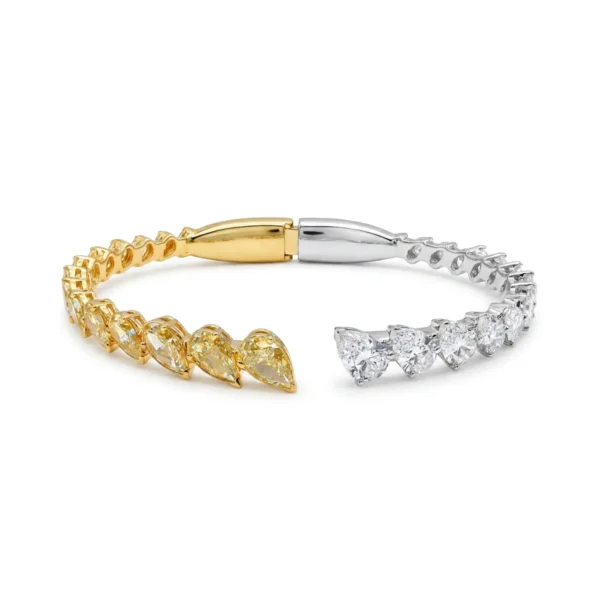 white bg - BGBN9311 -Dual Radiance Pear-Cut Bracelet