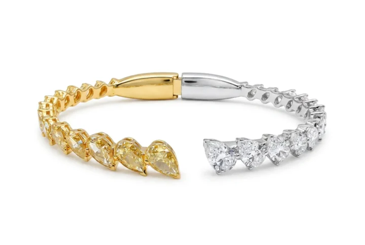 white bg - BGBN9311 -Dual Radiance Pear-Cut Bracelet
