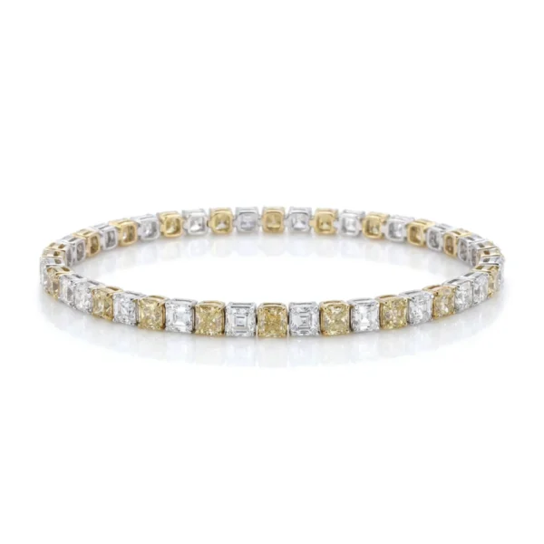 white bg - BGBR6153 - Golden Mosaic Diamond Bracelet