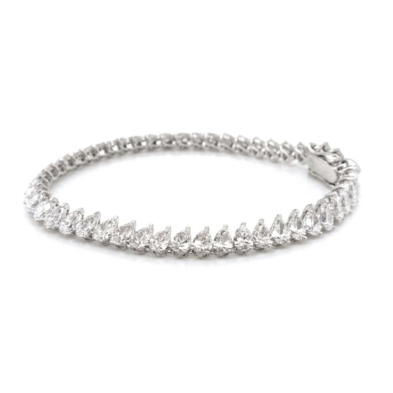 white bg – BGBR6303 – Elysia Pear Diamond Tennis Bracelet