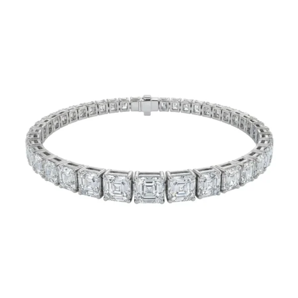 white bg - BGBR6482 - Arden Emerald-Cut Diamond Tennis Bracelet