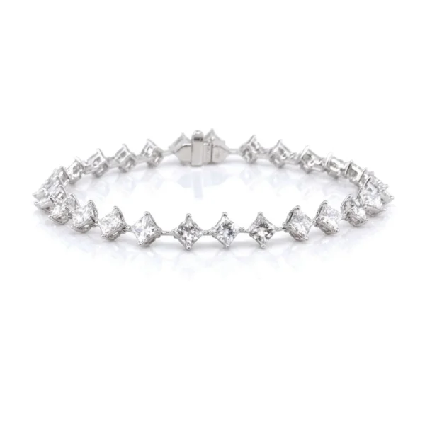 white bg - BGBR7898 - Stella Princess-Cut Diamond Bracelet