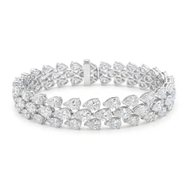 white bg - BGBR8097 - Celestial Vine Pear Diamond Bracelet