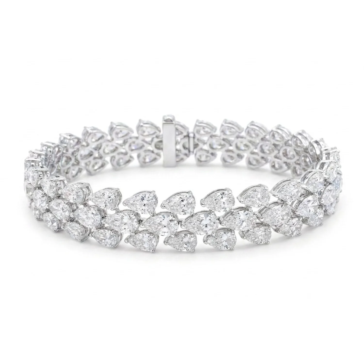 white bg – BGBR8097 – Celestial Vine Pear Diamond Bracelet