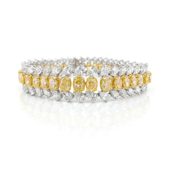 white bg BGBR8326 - Golden Laurel Diamond Bracelet
