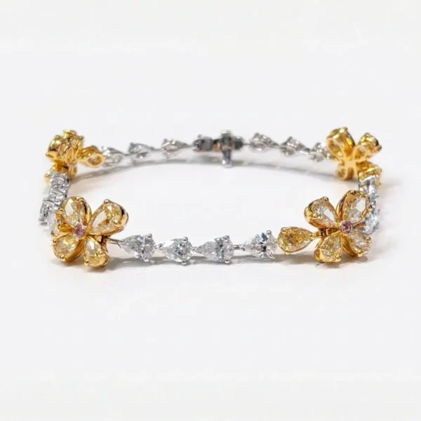 white bg - BGBR9427 - Flora Royale Two-Tone Bracelet