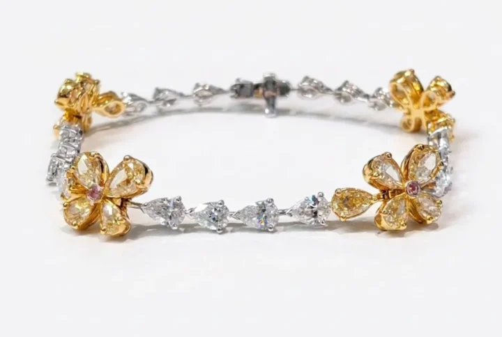 white bg - BGBR9427 - Flora Royale Two-Tone Bracelet