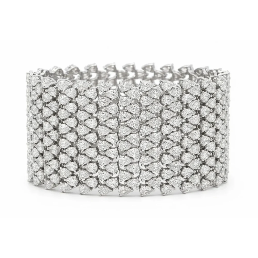 Celestial Mesh Diamond Cuff Bracelet