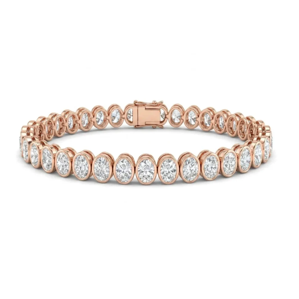 Rosé Halo Diamond Tennis Bracelet