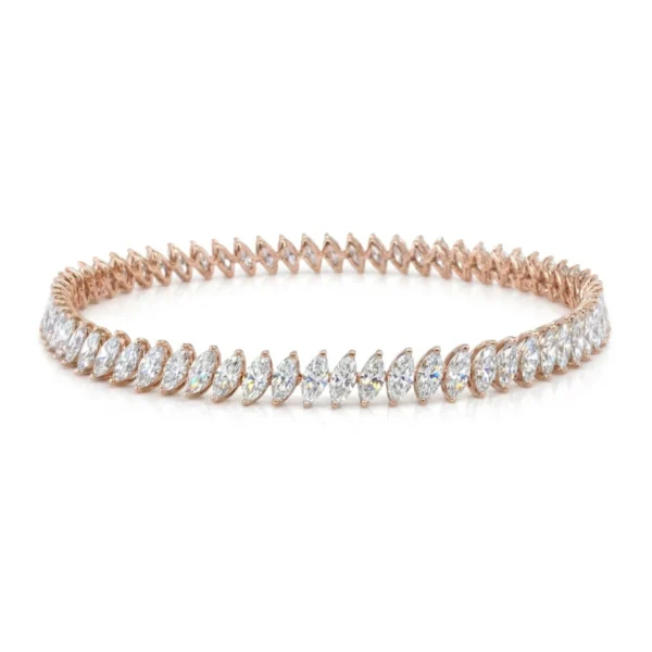 white bg - INBR8056 - Rosé Marquis Diamond Tennis Bracelet