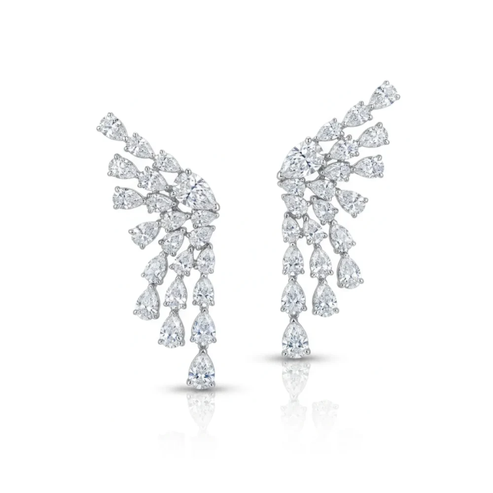 Willow Cascade 18KW MQ Earring