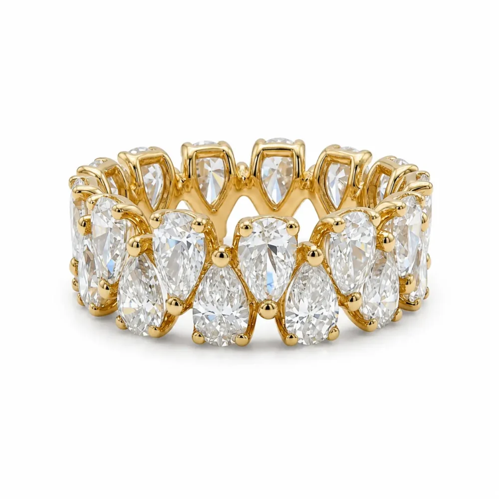 Aurelia Pear Cascade Diamond 18KY PR Ring