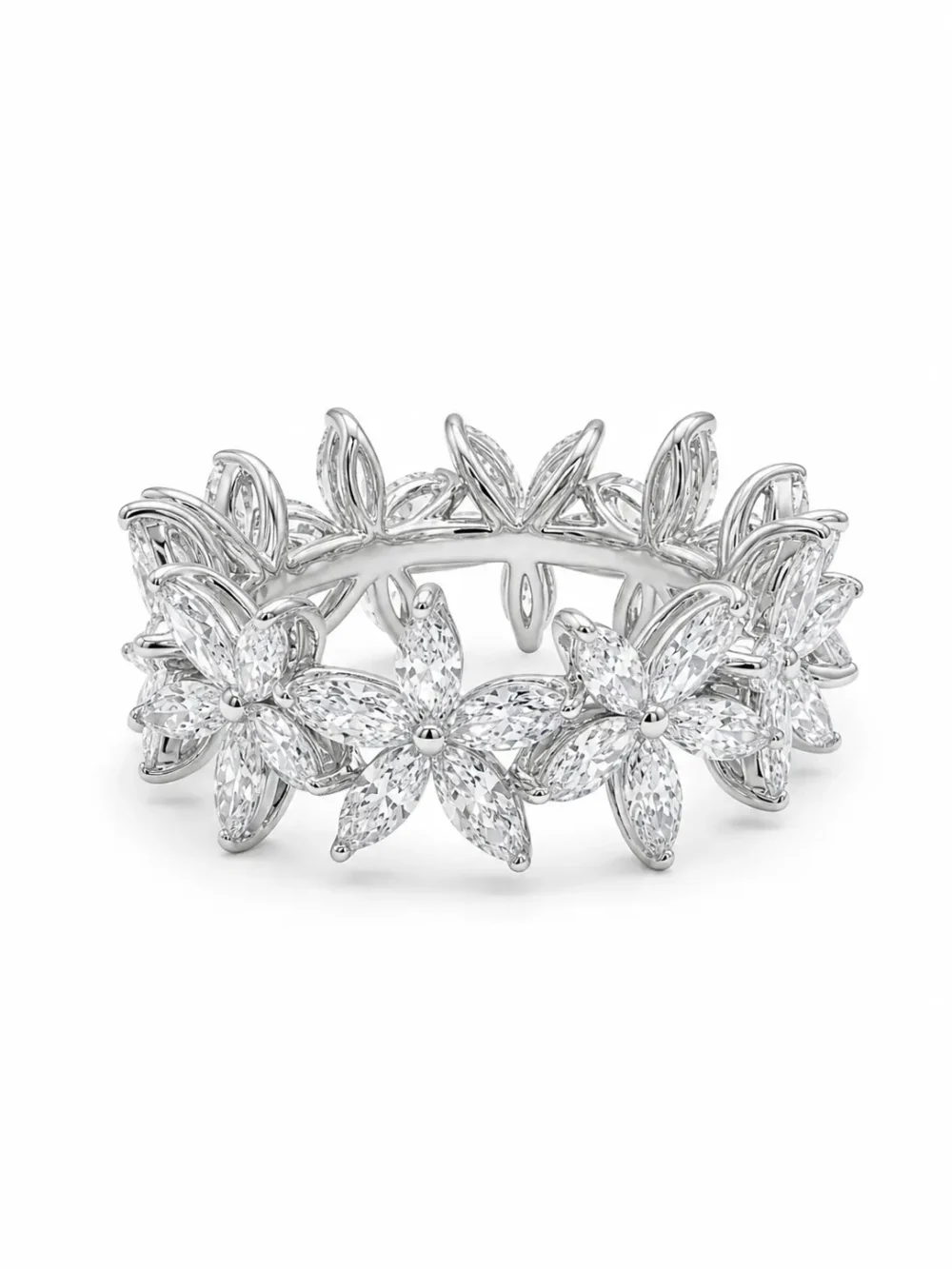 Florielle Marquise Diamond Blossom 18KW MQ Ring