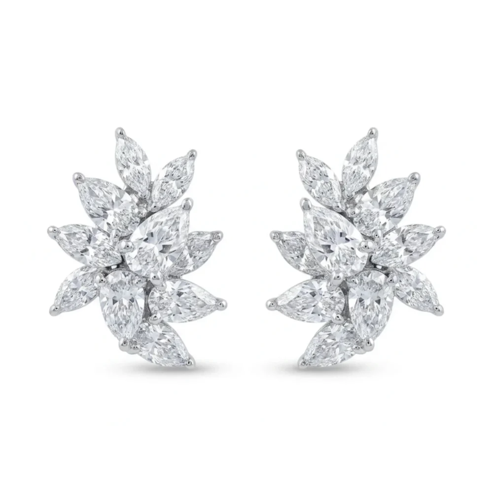 Marquise Blossom 18KW PR MQ Earring